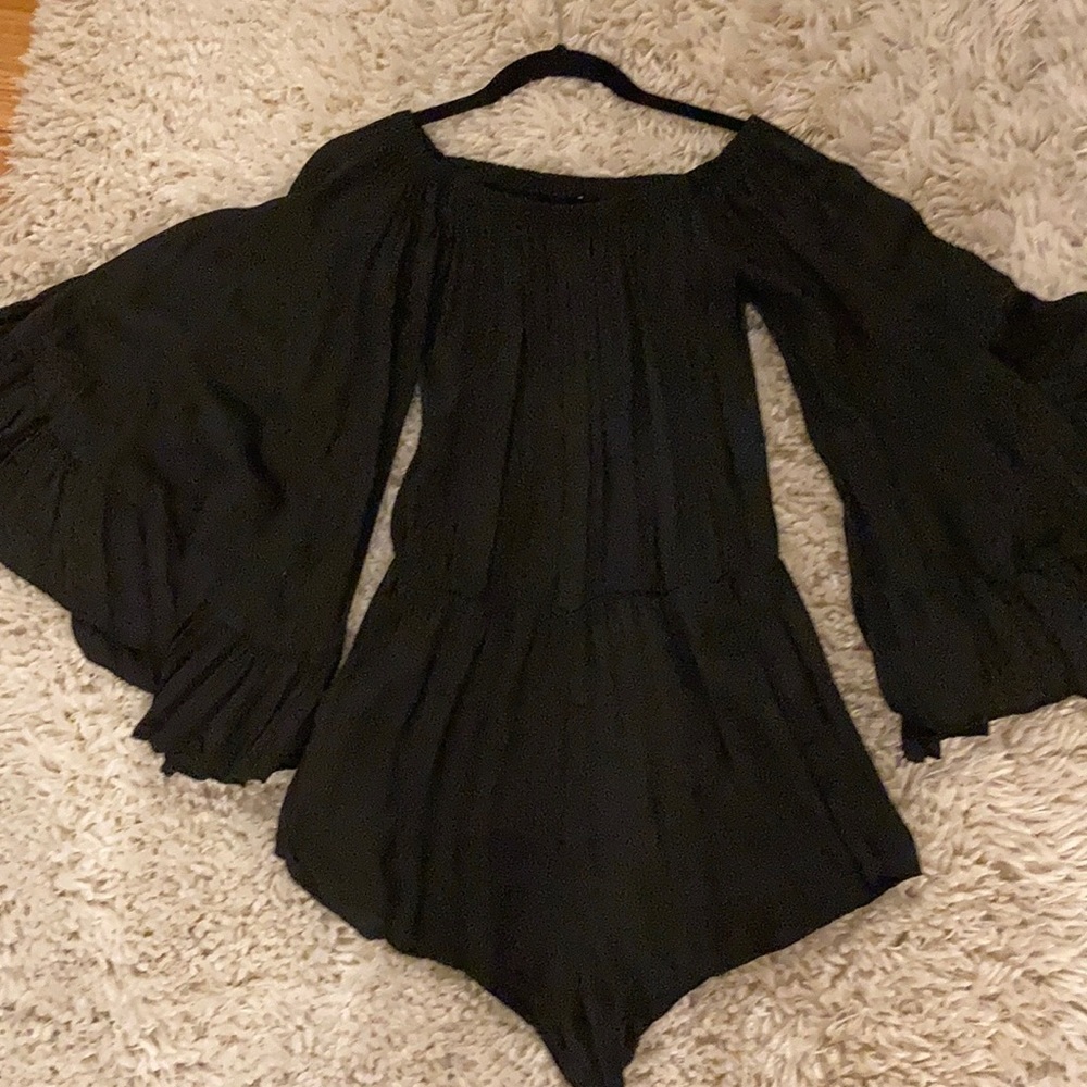 Off the Shoulder Black Romper